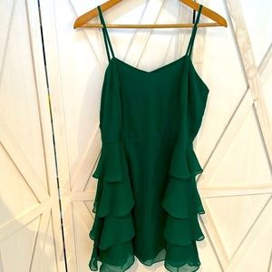 Gianni Bini Green Ruffle Cocktail Dress